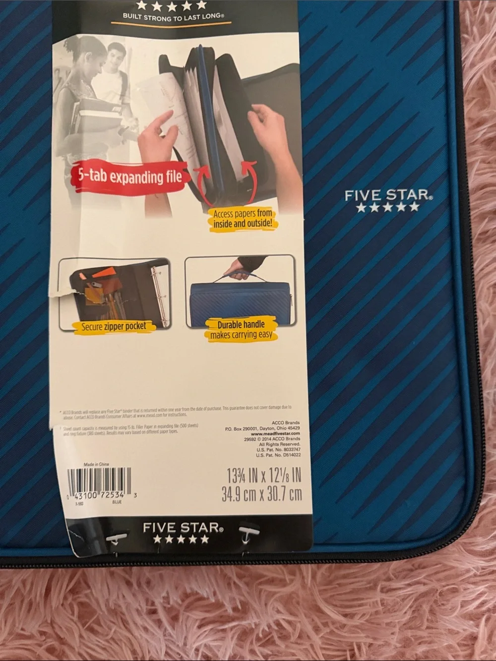 Five Star Blue Zipper Binder and Blue Flex Refillable Notebook bundle new